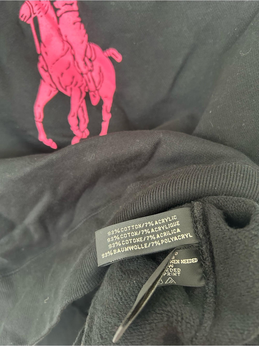 Ralph Lauren Black Label Vintage Pink Pony Off Shoulder Sweatshirt - Picture 11 of 11